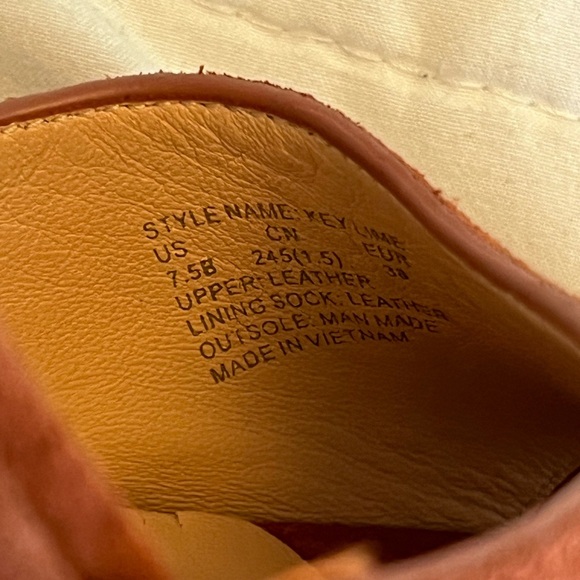 Kate Spade  Suede Wedge
Sandals Color is Coral Called  Dark Tawny Size 7.5 - Picture 16 of 17